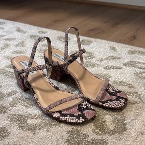 Steve Madden Inessa Blush Snake Print Heeled Sandals